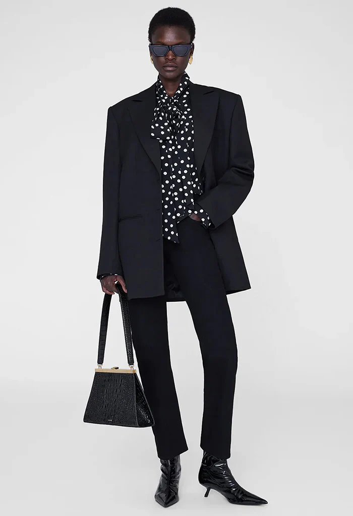 Ruby Shirt - Black And White Double Dot Jacquard - Image 4