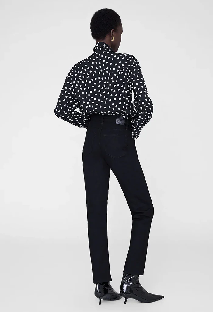 Ruby Shirt - Black And White Double Dot Jacquard - Image 5