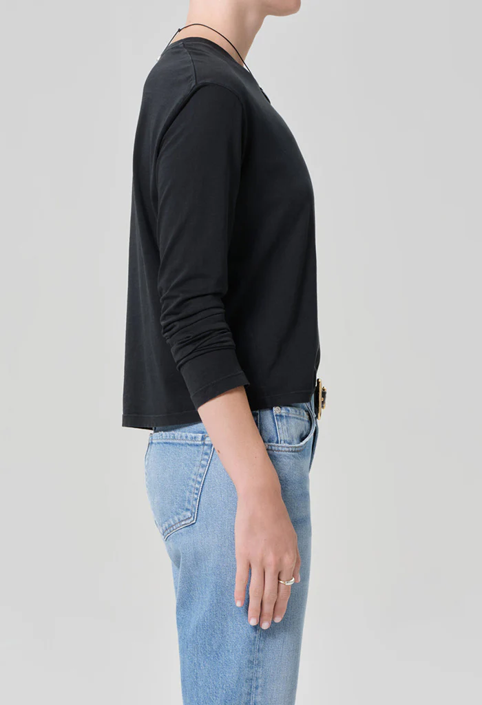 Sabine Cropped Long Sleeve - Washed Black - Image 5