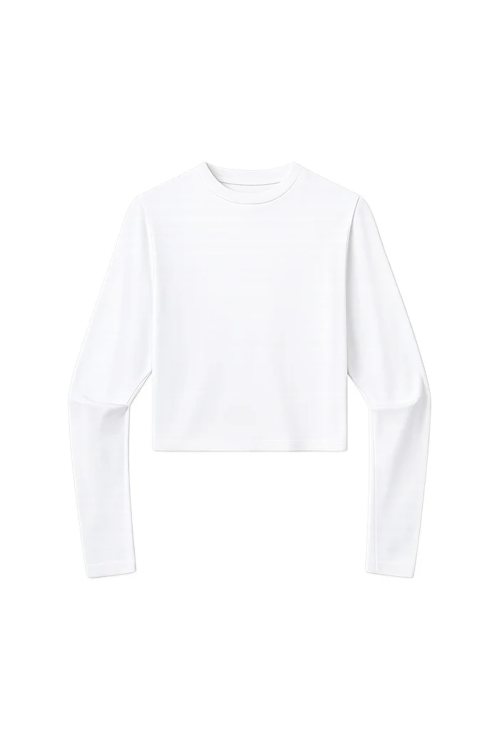 Sabine Cropped Long Sleeve - White