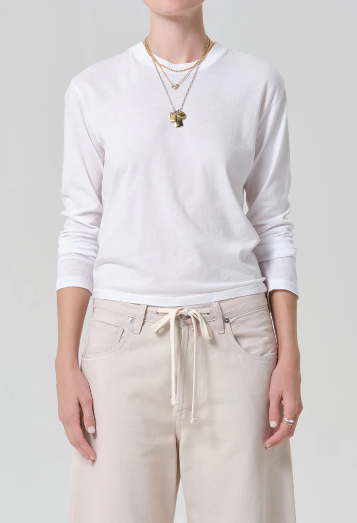 Sabine Cropped Long Sleeve - White - Image 2
