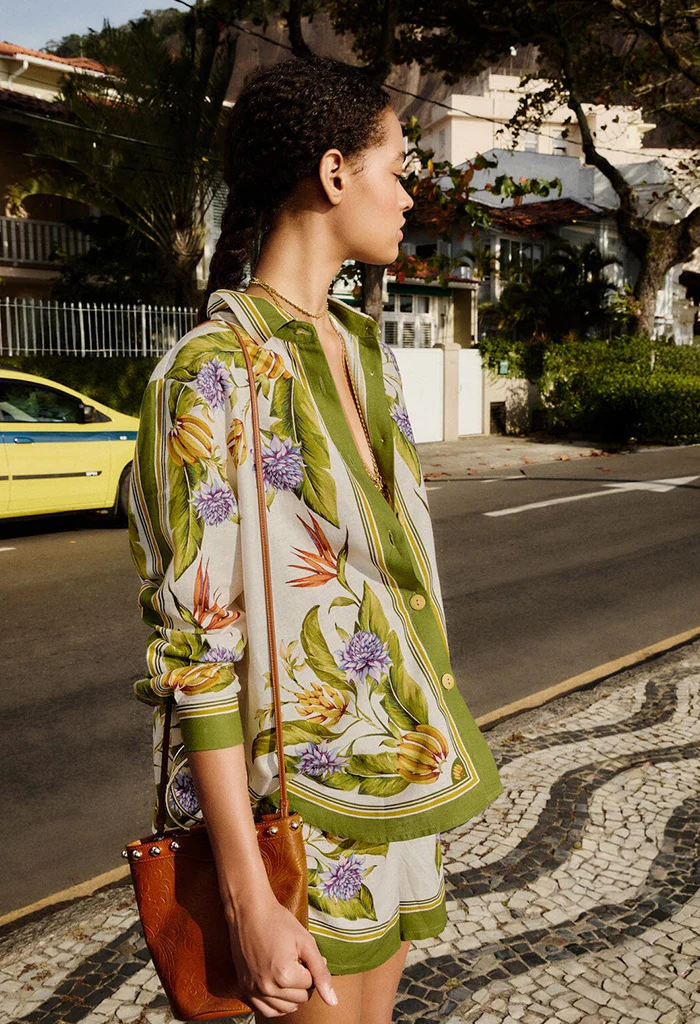 Sand Tropical Scarf Shirt - Image 3