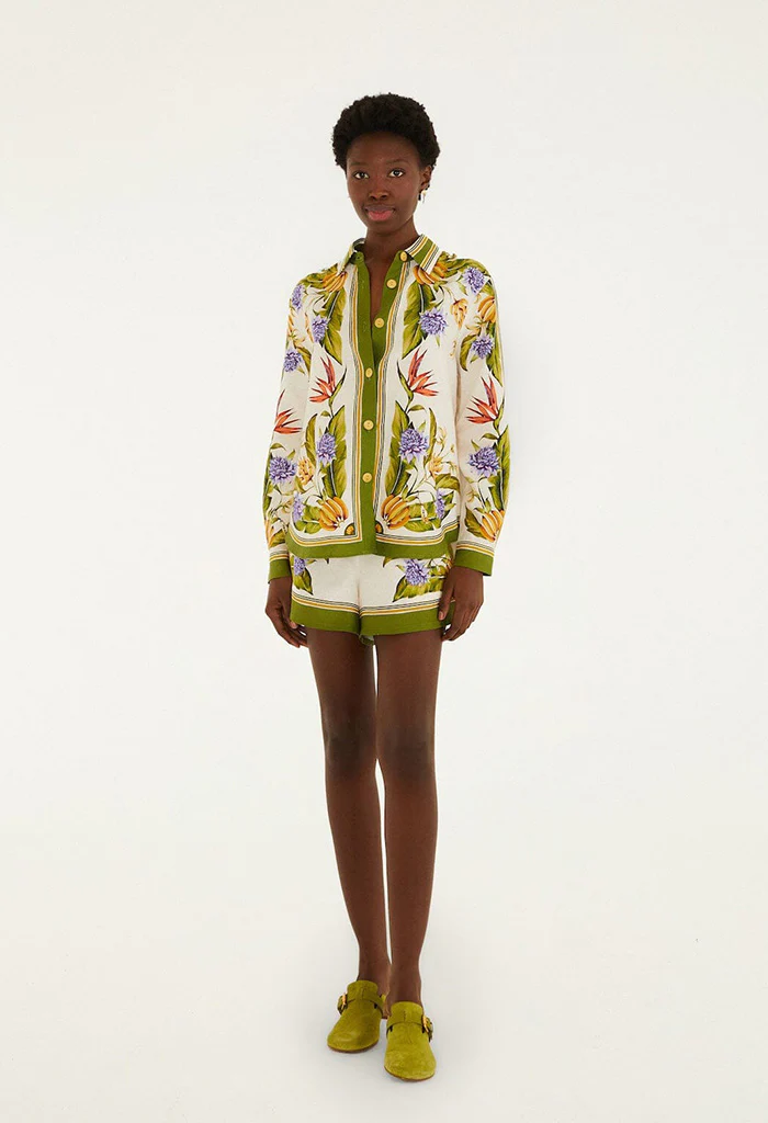 Sand Tropical Scarf Shirt - Image 4