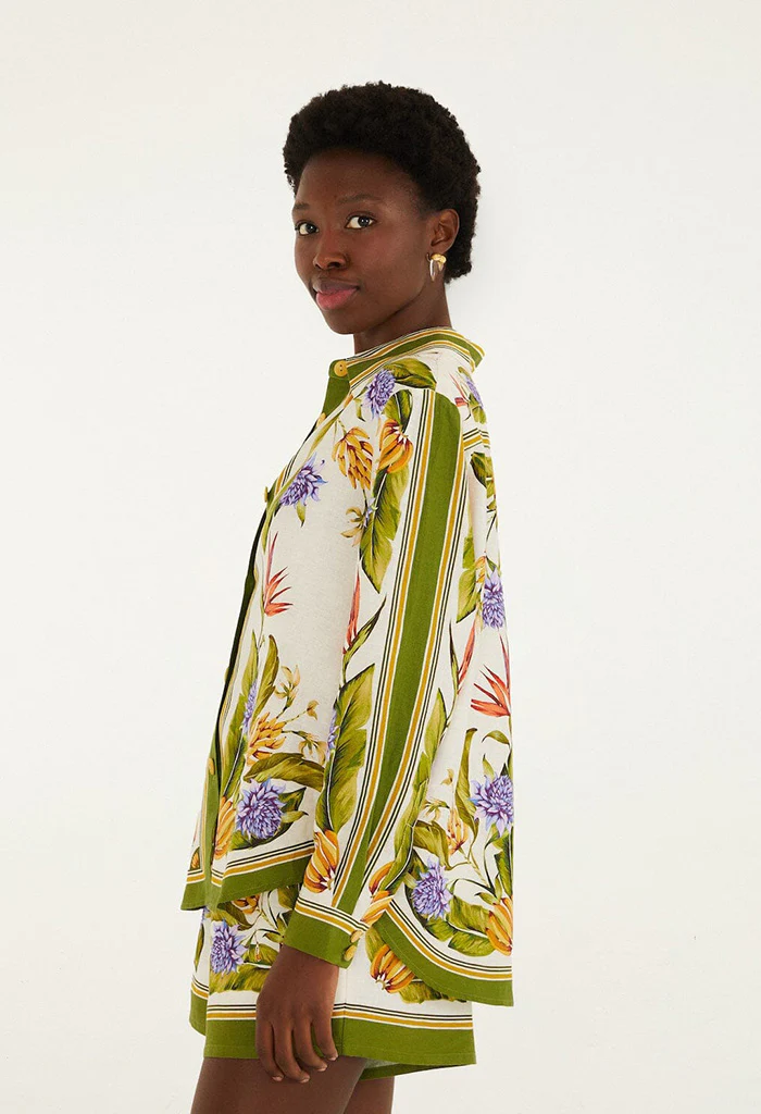 Sand Tropical Scarf Shirt - Image 5