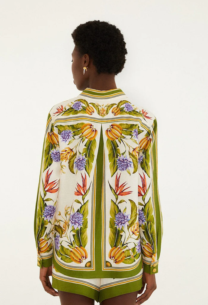 Sand Tropical Scarf Shirt - Image 6