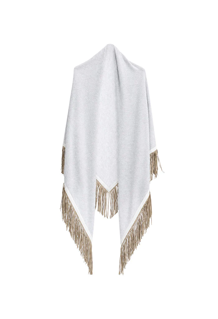 Wool Triangle Scarf - Sanderling Super white