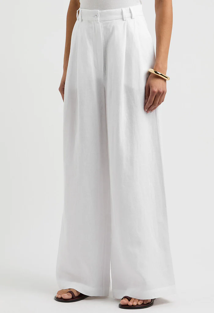 Selma Trousers Linen - White - Image 2