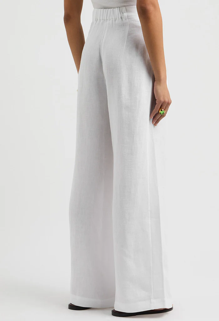 Selma Trousers Linen - White - Image 3
