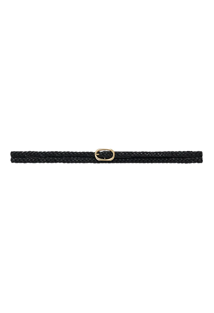 Small Double Signature Link Belt Braided - Black