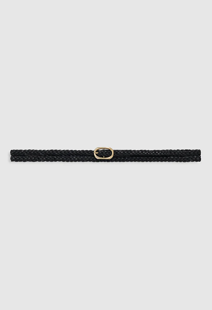 Small Double Signature Link Belt Braided - Black - Image 6