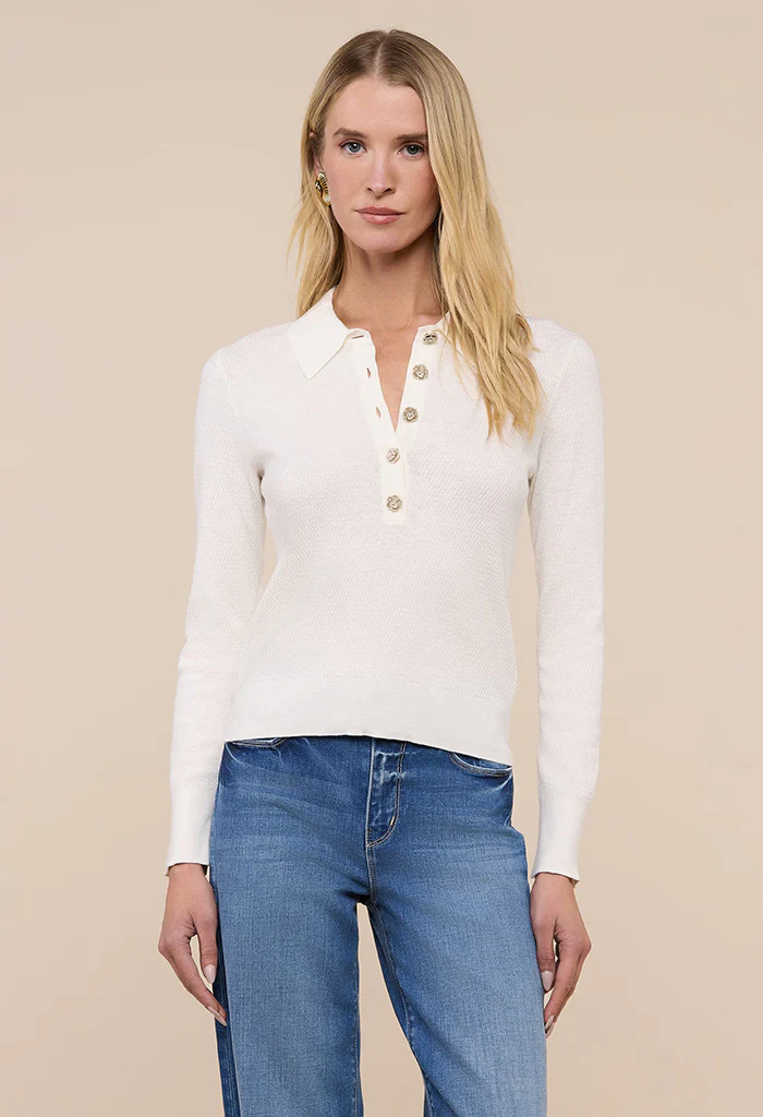 Sterling Sweater - Ivory/Jewel Button - Image 2