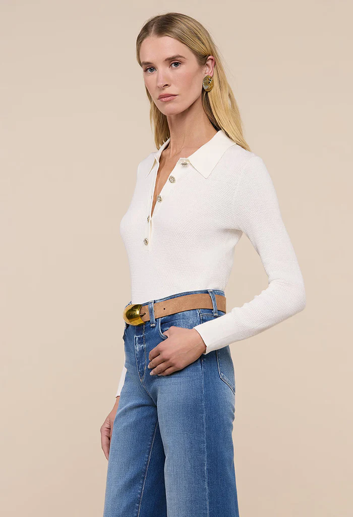 Sterling Sweater - Ivory/Jewel Button - Image 5