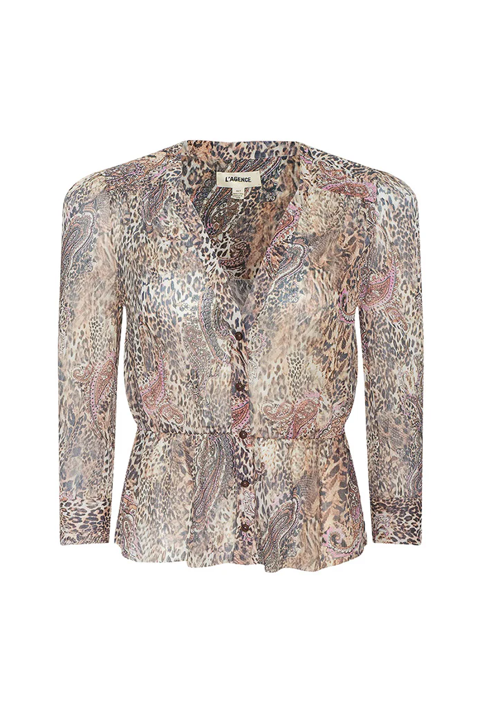 Suri Top - Tan/Mauve Valencia Leopard