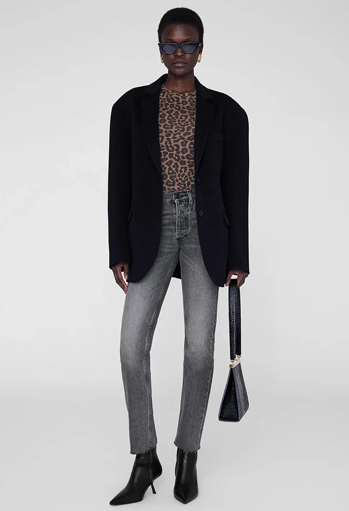 Sylvie Long Sleeve Tee - Black And Brown Leopard - Image 4