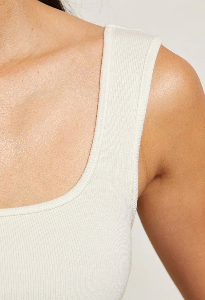 kaitlyn Rib Cropped Tank - Sugar - Image 3
