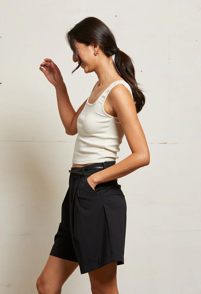 kaitlyn Rib Cropped Tank - Sugar - Image 5