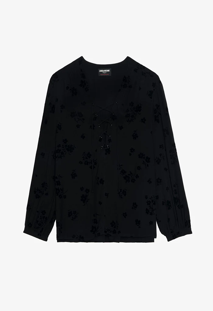 Tamela Soft Flock Flowers - Black - Image 12