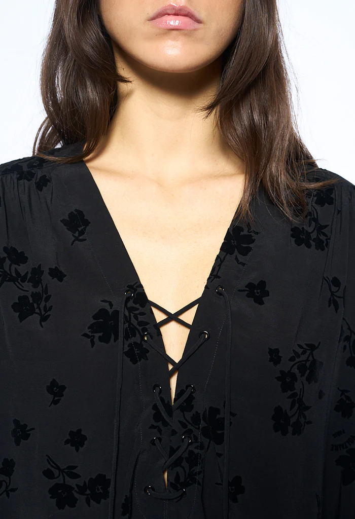 Tamela Soft Flock Flowers - Black - Image 7