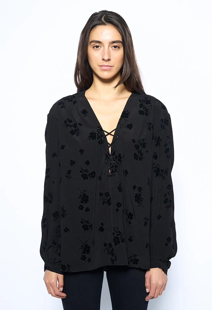 Tamela Soft Flock Flowers - Black - Image 8