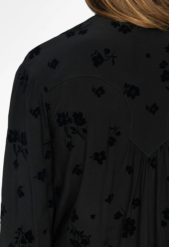 Tamela Soft Flock Flowers - Black - Image 9
