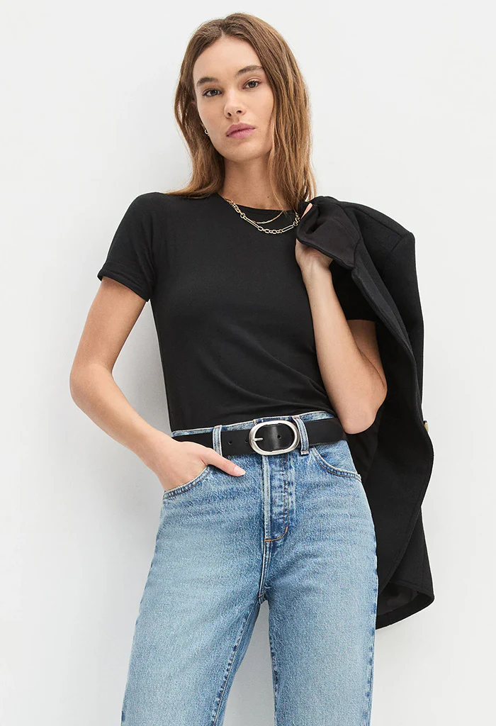 The Jean Belt - Black/Tumbled Nickel - Image 2