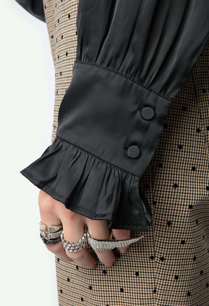 Thely Satin Shirt - Noir - Image 5