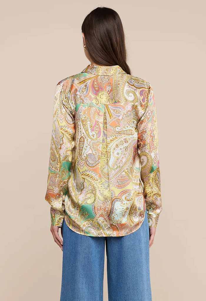 Tyler Silk Blouse - Green Multi Cluster Paisley - Image 6