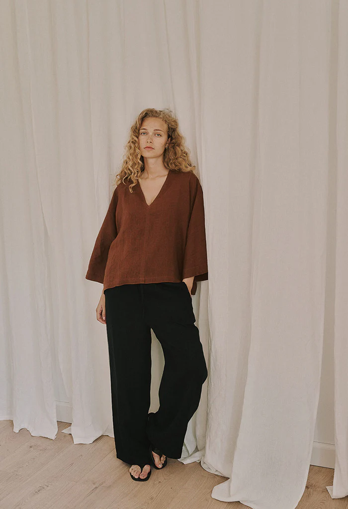 Venizia 7/8 Blouse - Cambridge Brown - Image 3