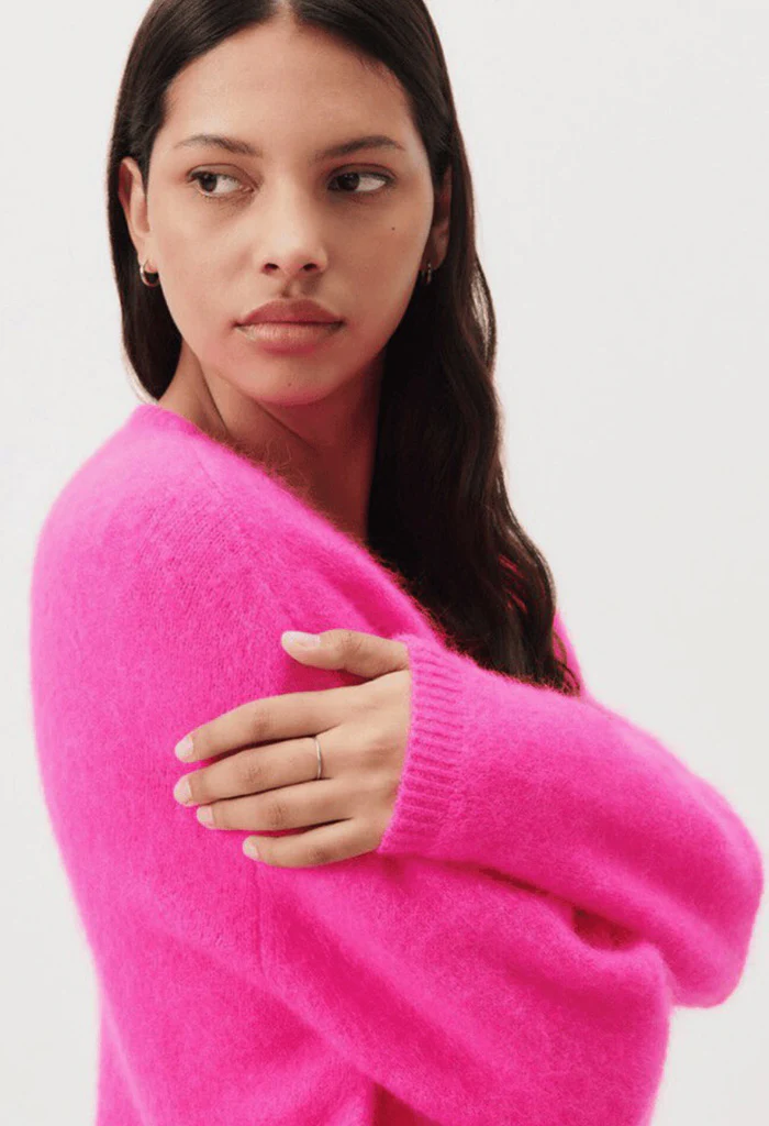 Vitow Cardigan - Fluro Pink Melange - Image 6