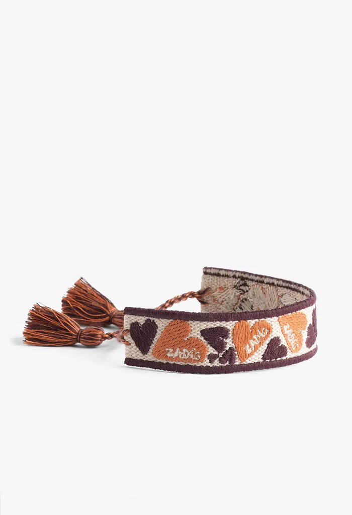 Zadig Woven Heart Bracelet - Flame - Image 3