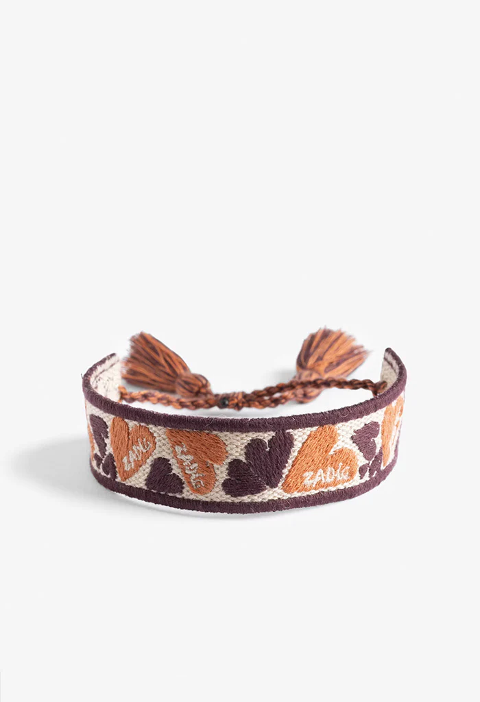 Zadig Woven Heart Bracelet - Flame - Image 5
